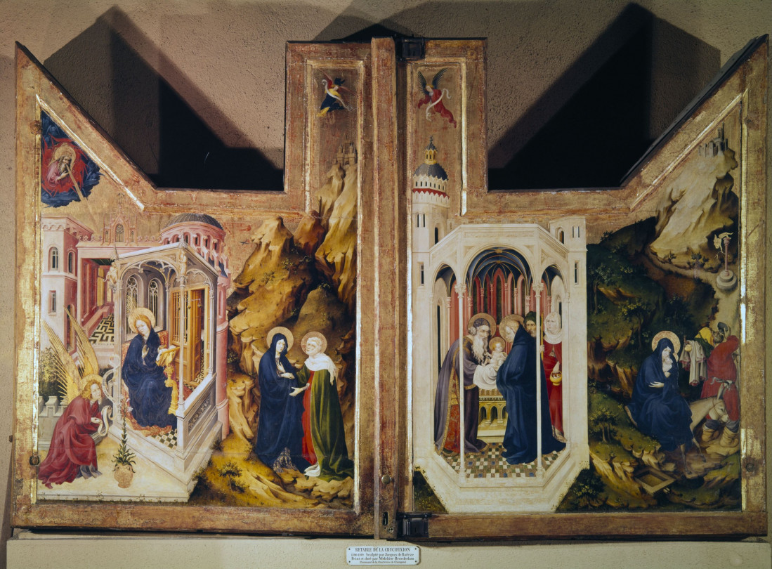 Shutters Of The Crucifixion Altarpiece Annunciation Presentation In